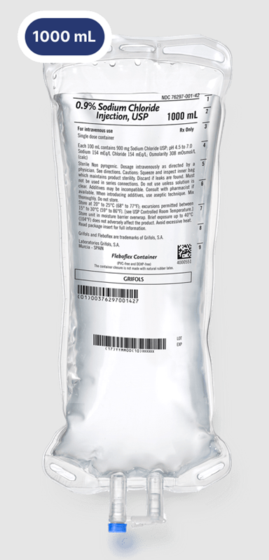 0.9% Sodium Chloride Injection, USP, in Fleboflex plastic container
